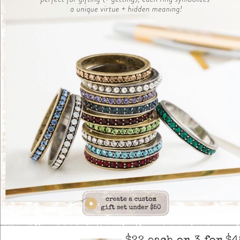 C + I Emerald Pavè Green Birthstone Stacking Rings